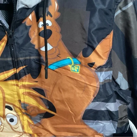 Members Only Scooby Doo Windbreaker Hooded Jacket Unisex Large Nickelodeon NWT - Picture 3 of 11